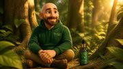 Buddy sitting peacefully in a sunlit forest with Nature