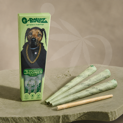 G-Rollz Pets Rock 'Rap' Organic Green Hemp King Size Cones