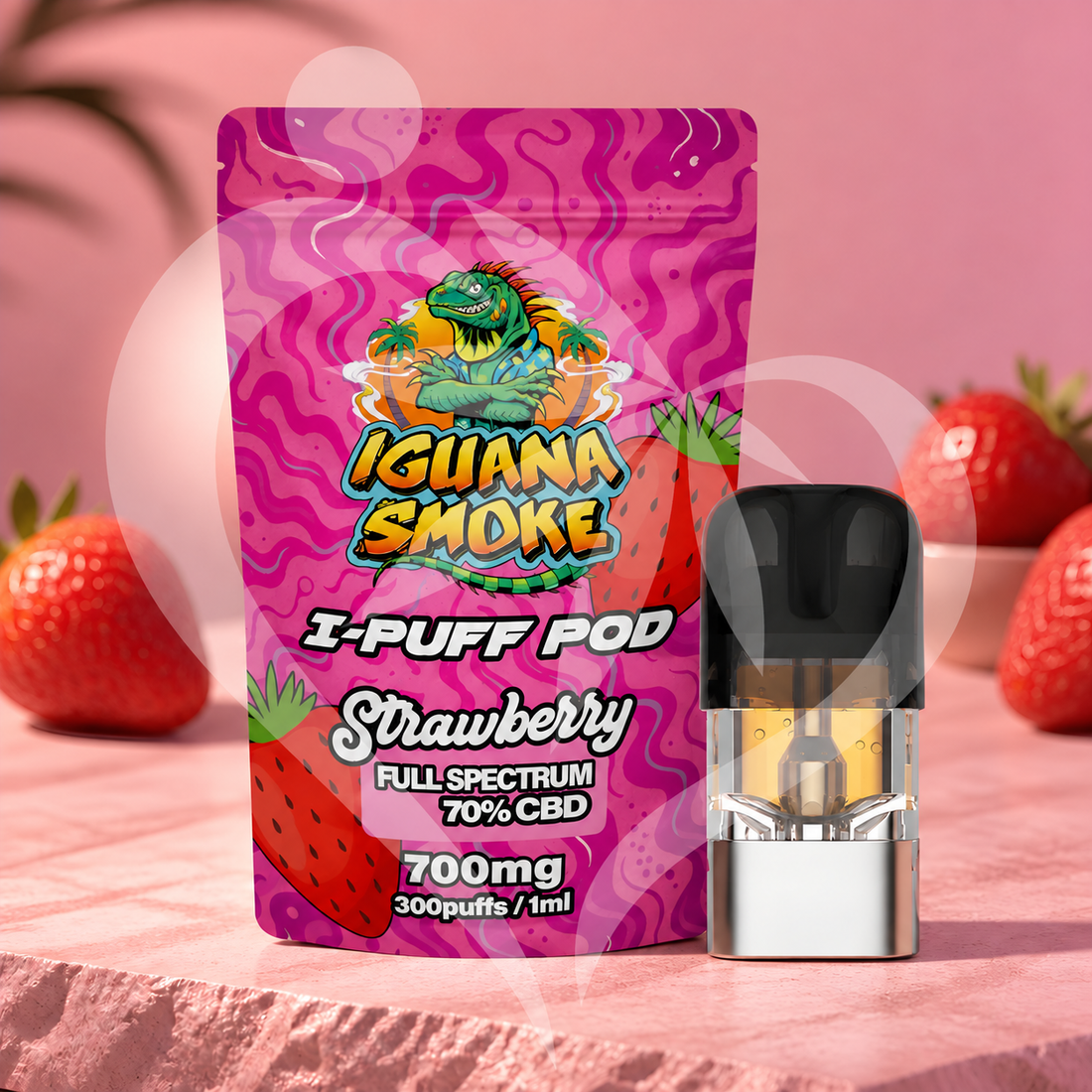 Iguana Smoke I-Puff Replacement Pod: Strawberry