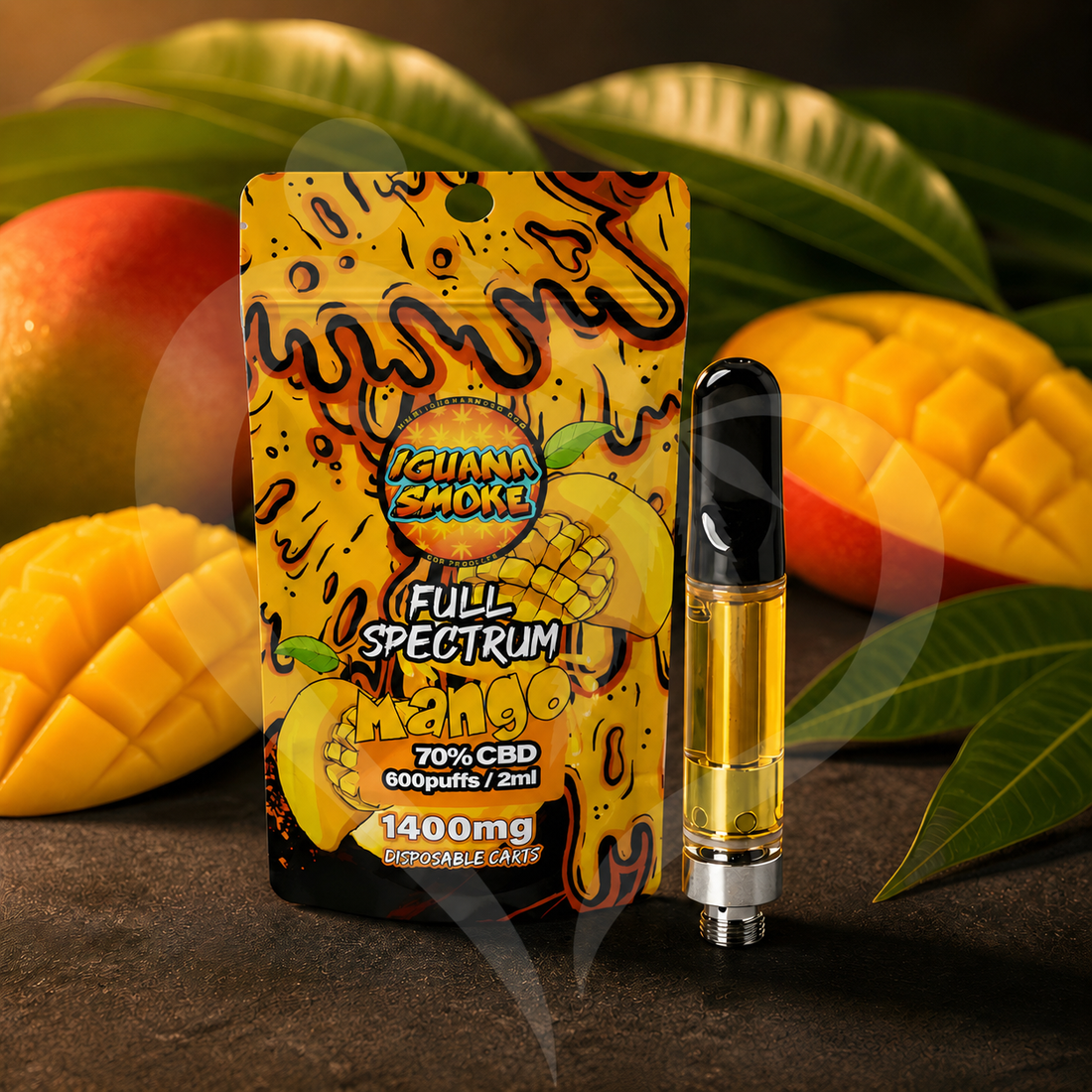 Iguana Smoke CBD Vape Cartridge 2ml: Mango - 1400mg