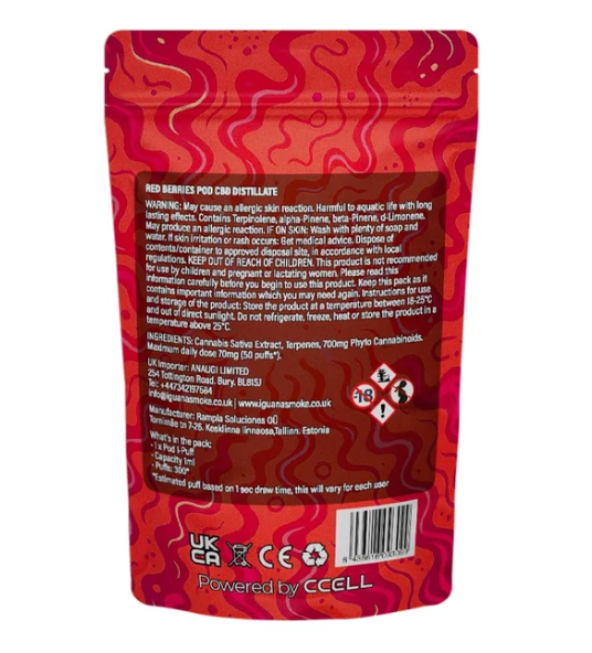 Iguana Smoke I-Puff Replacement Pod: Red Berries