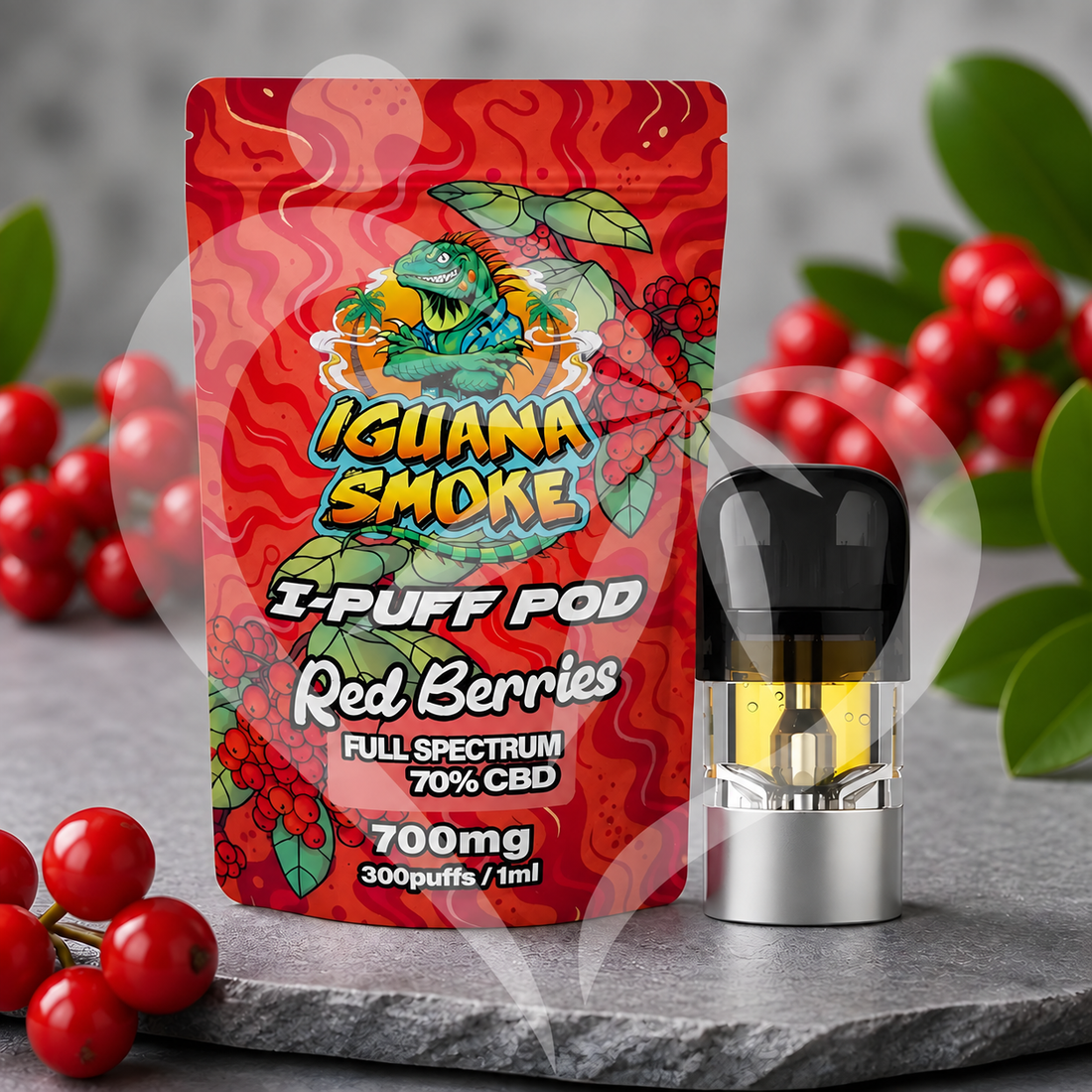 Iguana Smoke I-Puff Replacement Pod: Red Berries
