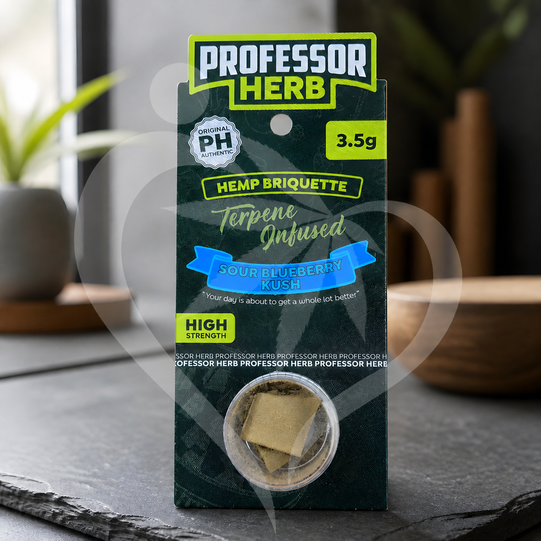 Professor Herb Hemp Briquette Hash 3.5g Sour Blueberry Kush