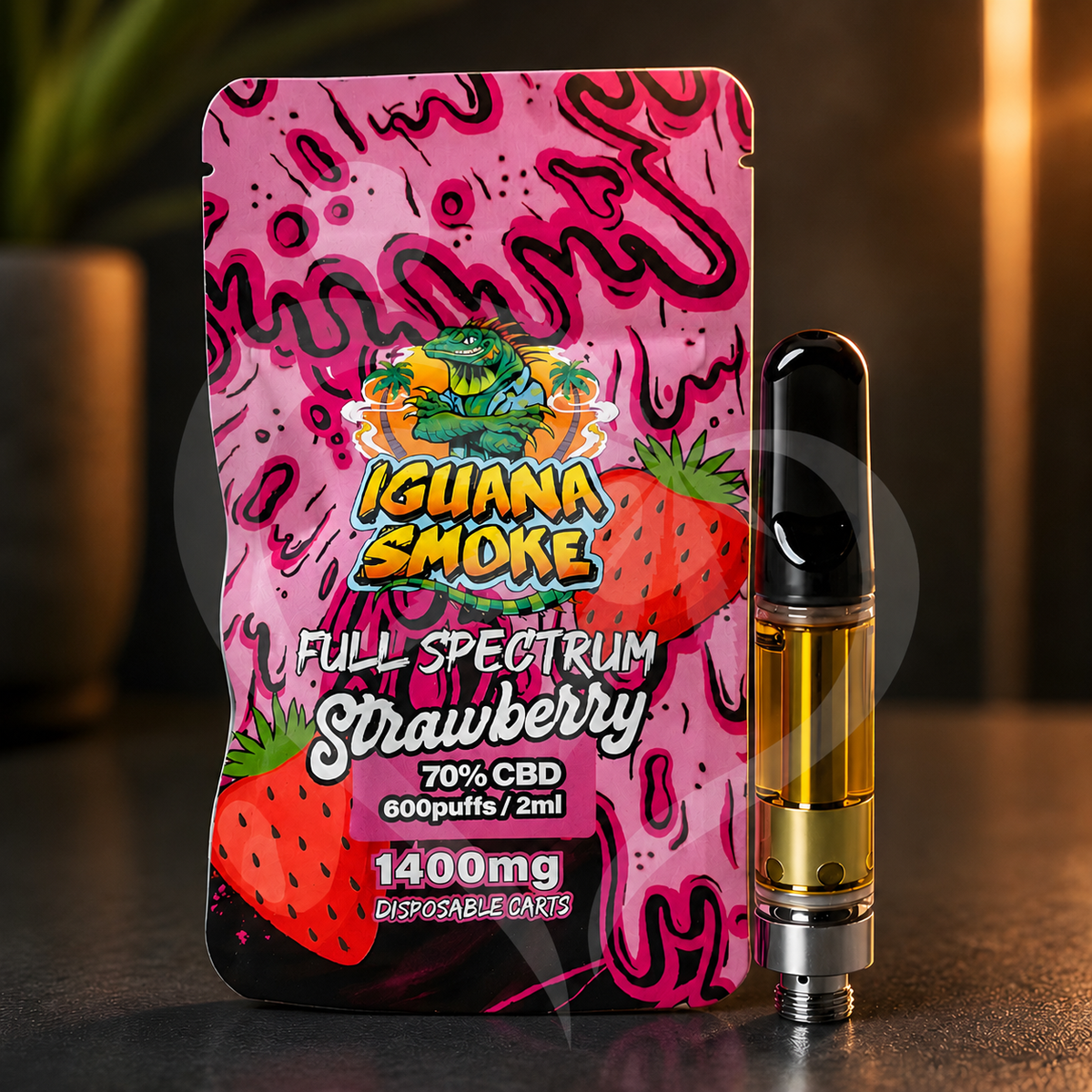 Iguana Smoke CBD Vape Cartridge 2ml: Strawberry - 1400mg
