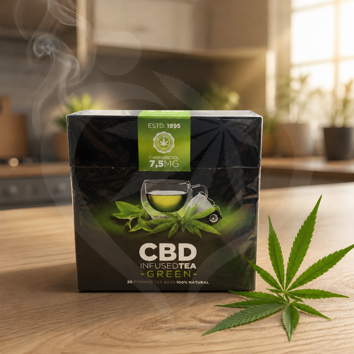 Multitrance Pyramid CBD Tea Bags: Green Tea 150mg