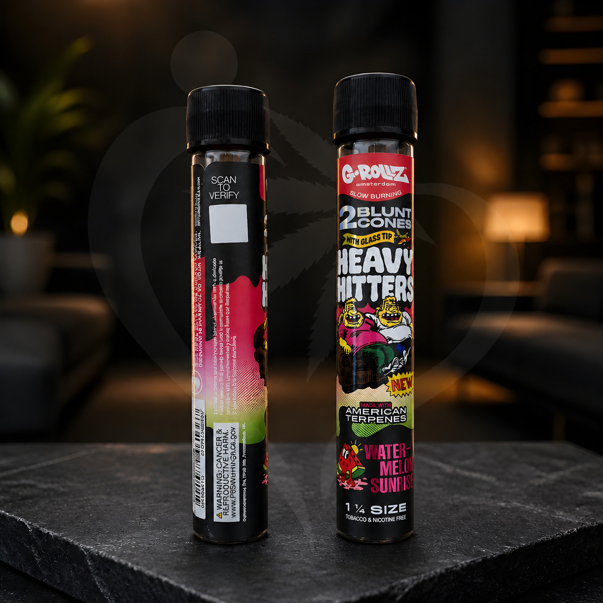 G Rollz Heavy Hitters | Terpene Blunt Cones | Watermelon Sunrise